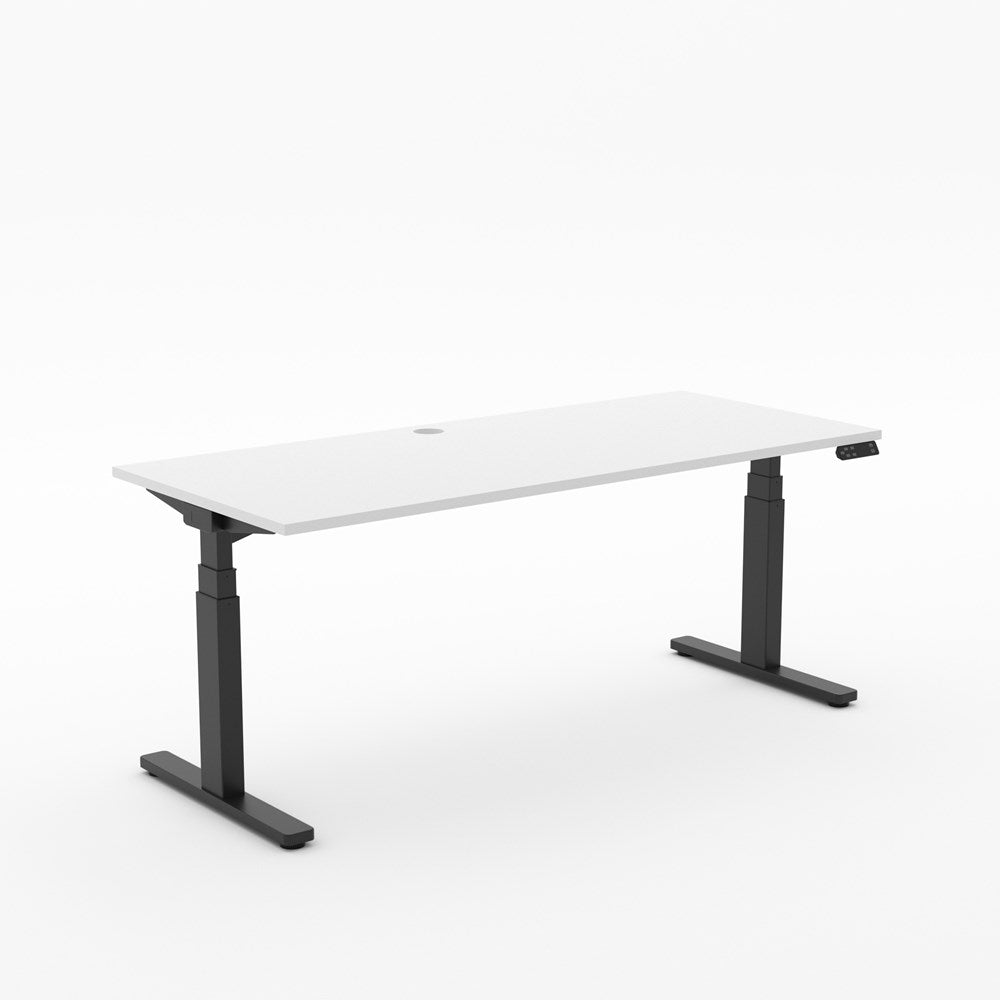 Alti 1800 x 750 Electric Standing Desk-Desking-Snowdonia White-Black-North Island-Commercial Traders - Office Furniture