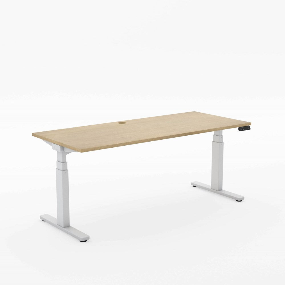 Alti 1800 x 750 Electric Standing Desk-Desking-Refined Oak-White-North Island-Commercial Traders - Office Furniture