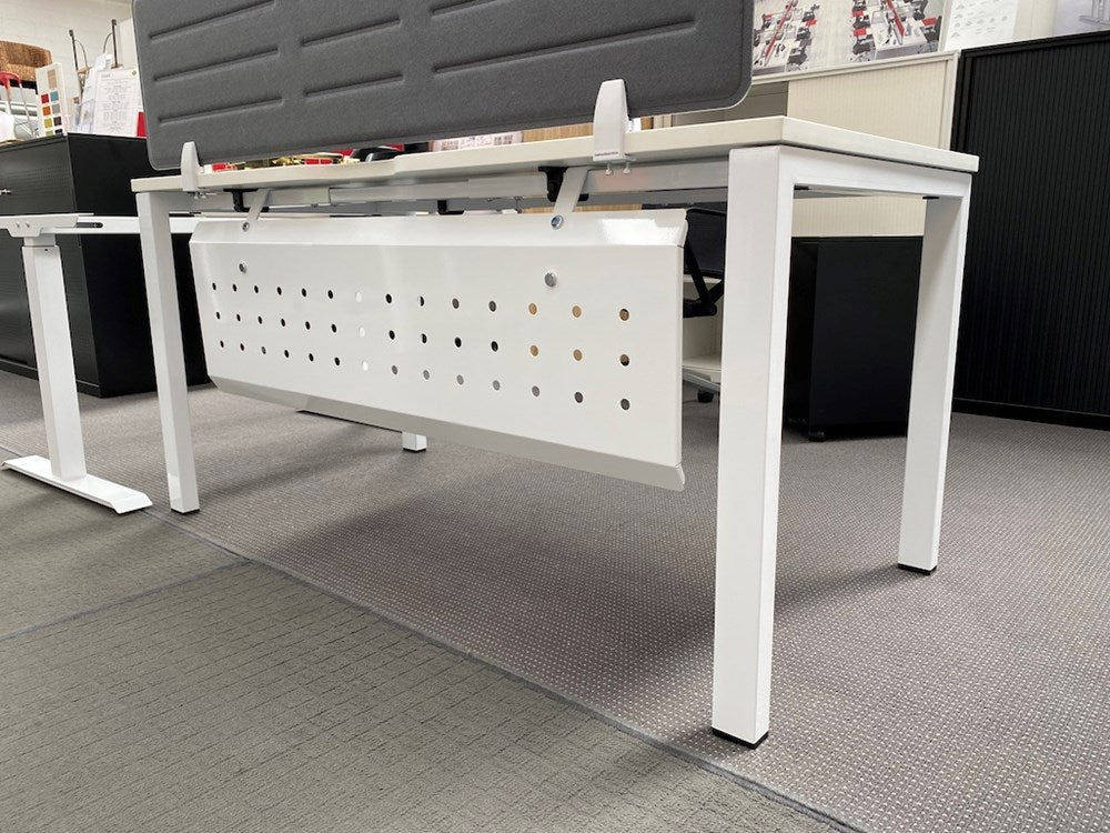 Alti 1800 x 750 Desk With Modesty Panel-Desking-White-Black-Delivery to North Island-Commercial Traders - Office Furniture