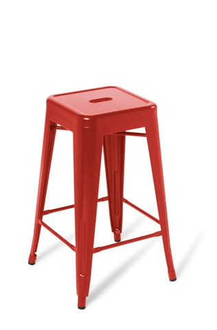 Industry Kitchen Stool-Lunchroom Chairs-Red-Commercial Traders - Office Furniture