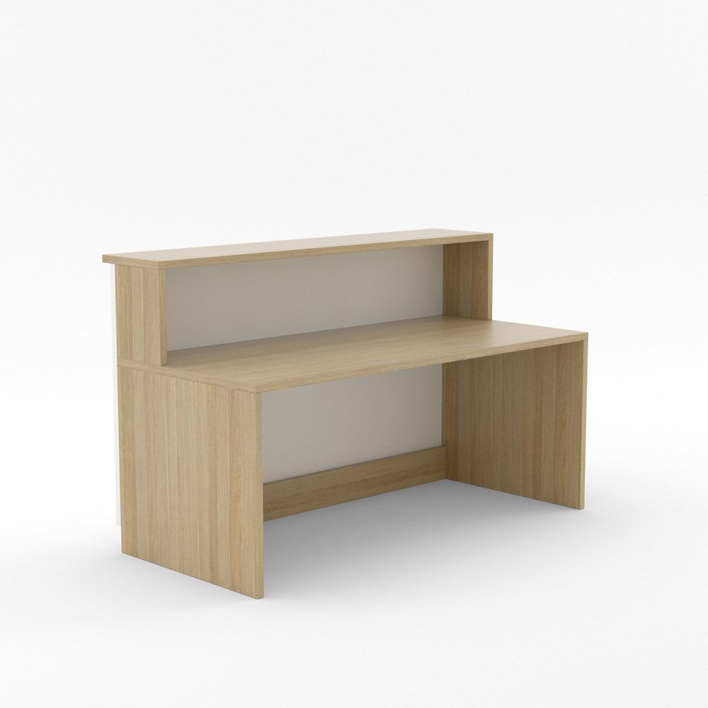 Karaka Reception Counter-Reception Furniture-Classic Oak-1500 wide-North Island Delivery-Commercial Traders - Office Furniture