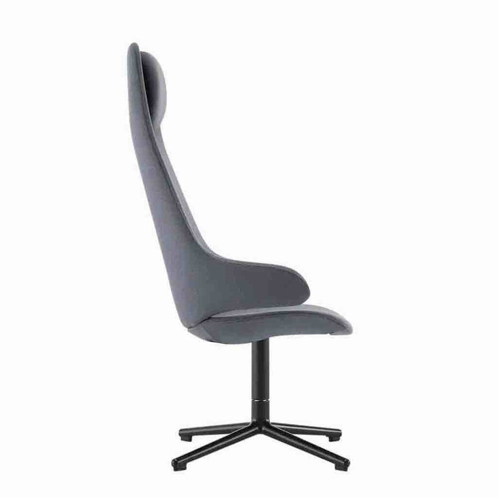 Konfurb Orbit High Back - Pedestal-Reception Furniture-Black Vinyl-Commercial Traders - Office Furniture