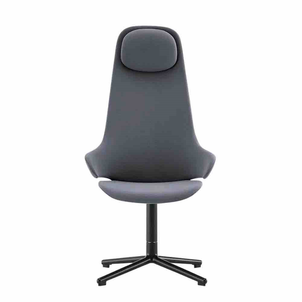 Konfurb Orbit High Back - Pedestal-Reception Furniture-Charcoal-Commercial Traders - Office Furniture