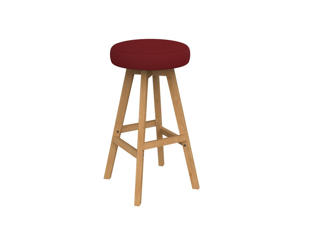 Anvil Bar Leaner 1600 x 800 And Luna Button Stool Package-Meeting Room Furniture-Red-Commercial Traders - Office Furniture