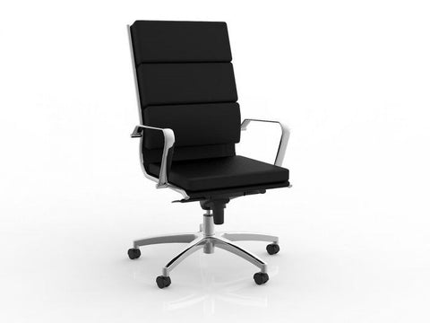 Moda Highback Executive Chair-Office Chairs-Genuine Leather-Assembled Please-Commercial Traders - Office Furniture