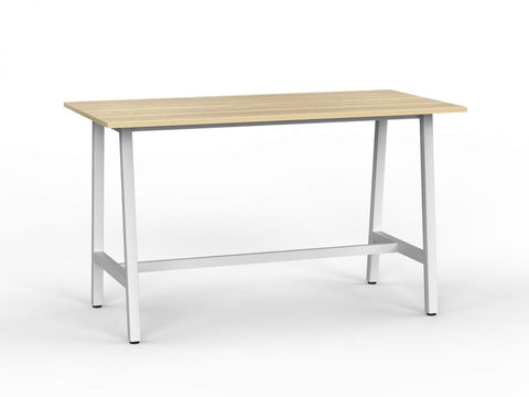 Cubit Bar Leaner 1800 x 900-Meeting Room Furniture-Atlantic Oak-White-Commercial Traders - Office Furniture