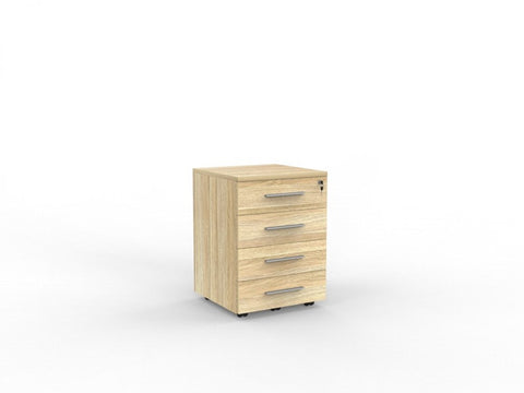 Cubit 4 Draw Mobile-Storage-Atlantic Oak-Commercial Traders - Office Furniture