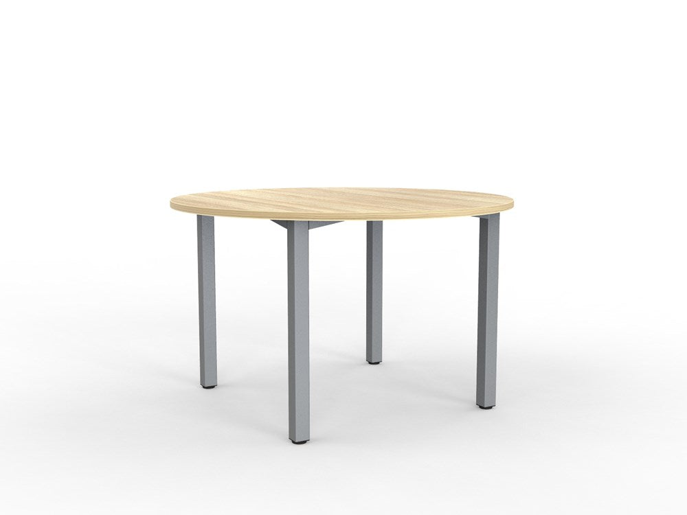 Cubit 1200 Round Meeting Tables-Meeting Room Furniture-Atlantic Oak-Silver-Commercial Traders - Office Furniture