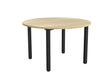 Cubit 1200 Round Meeting Tables-Meeting Room Furniture-Atlantic Oak-Black-Commercial Traders - Office Furniture