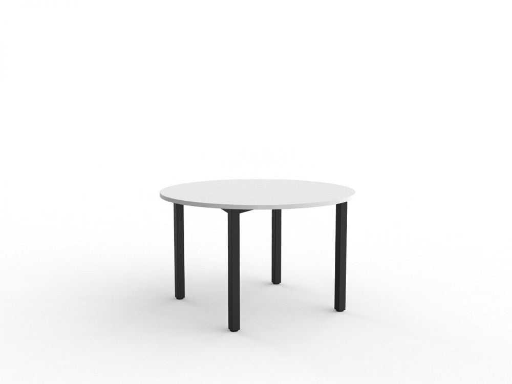 Cubit 1200 Round Meeting Tables-Meeting Room Furniture-White-Black-Commercial Traders - Office Furniture