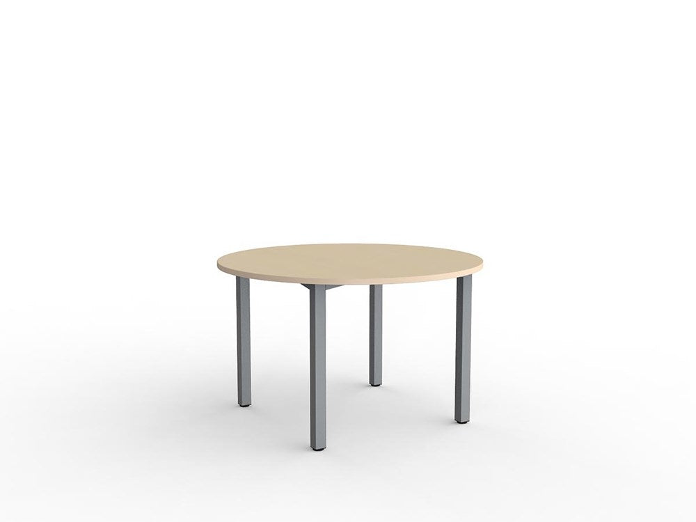 Cubit 1200 Round Meeting Tables-Meeting Room Furniture-Nordic Maple-Silver-Commercial Traders - Office Furniture