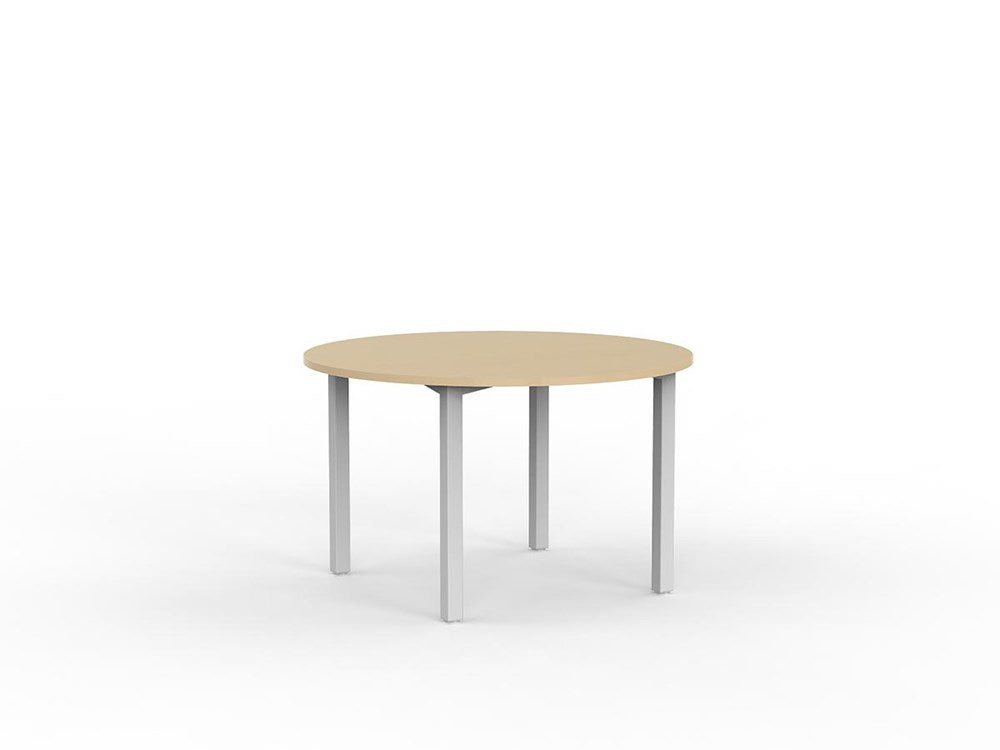 Cubit 1200 Round Meeting Tables-Meeting Room Furniture-Nordic Maple-White-Commercial Traders - Office Furniture