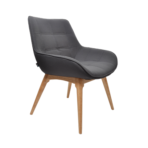 Konfurb Neo - Standard Fabric-Office Chairs-Standard Charcoal Fabric and Wooden Legs-Auckland Only-Commercial Traders - Office Furniture