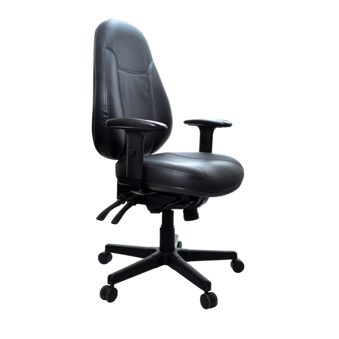Buro Persona Office Chair 24/7- arms included-Office Chairs-Leather-Flat Pack Please-Commercial Traders - Office Furniture