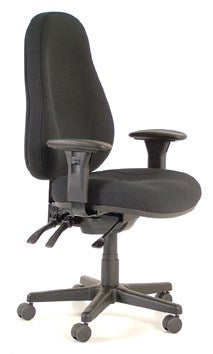 Buro Persona Office Chair 24/7- arms included-Office Chairs-Black-Assembled - Other Areas-Commercial Traders - Office Furniture