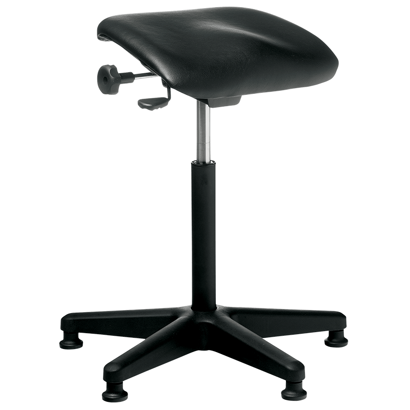 Buro Posturite Stool-Office Chairs-Black Vinyl-Normal Base-Flat Pack Please-Commercial Traders - Office Furniture
