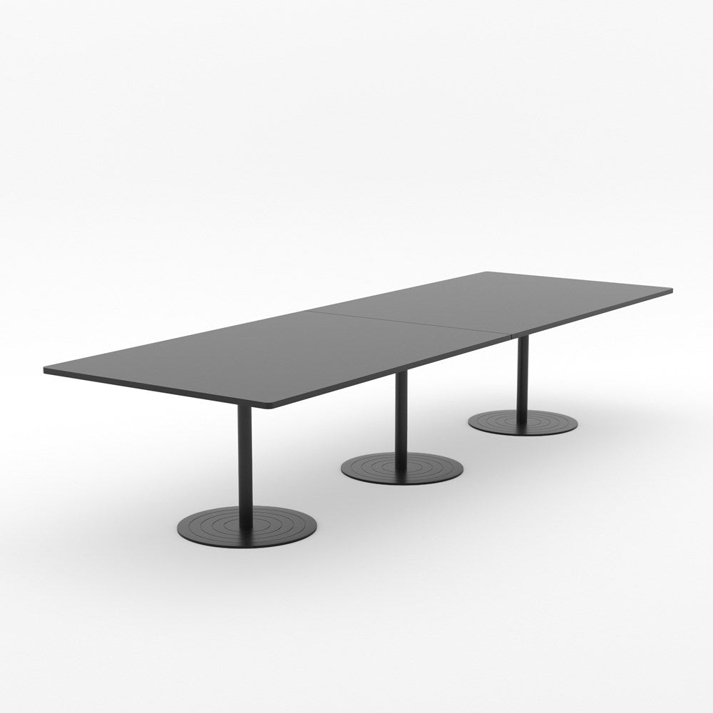 Essentials Table 3000 x 1200 - Rectangular-Meeting Room Furniture-Affinity Maple-Black Disc Base-North Island Delivery-Commercial Traders - Office Furniture