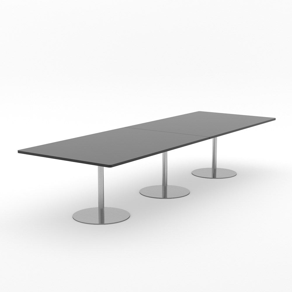 Essentials Table 3000 x 1200 - Rectangular-Meeting Room Furniture-Affinity Maple-Black Disc Base-North Island Delivery-Commercial Traders - Office Furniture