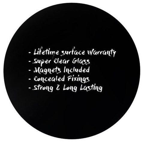 Glass Writing Board - Round- Black - 1200-Glass Writing Boards-No Thanks-Commercial Traders - Office Furniture
