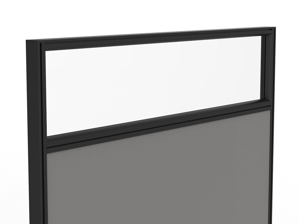 Studio 50 Glass Upgrade-Office Partitons-1500-Black-Commercial Traders - Office Furniture