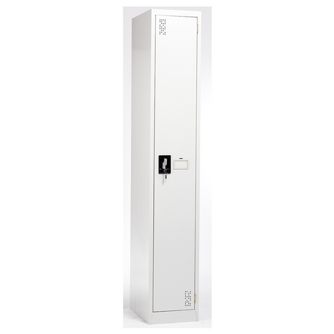 Single tier lockers - 300 wide-Storage-Key Lock-White Satin-Commercial Traders - Office Furniture