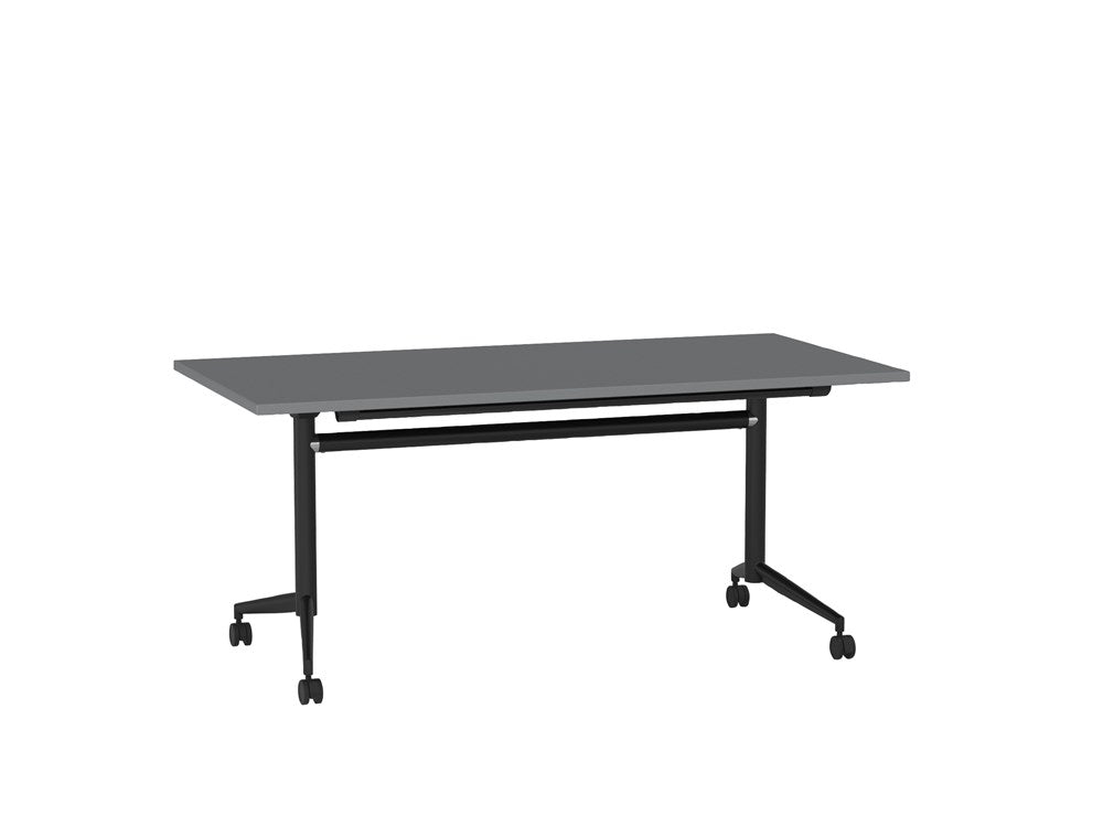 Team Flip Table 1600x800-Meeting Room Furniture-Silver-Black-Commercial Traders - Office Furniture