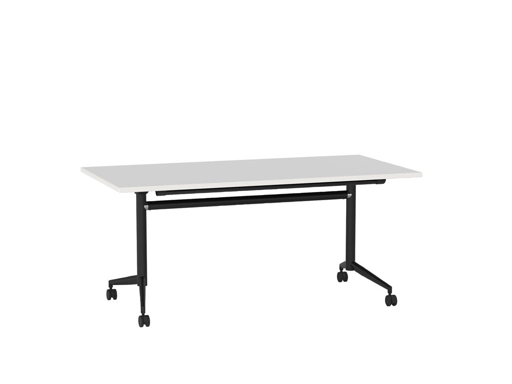 Team Flip Table 1600x800-Meeting Room Furniture-White-Black-Commercial Traders - Office Furniture