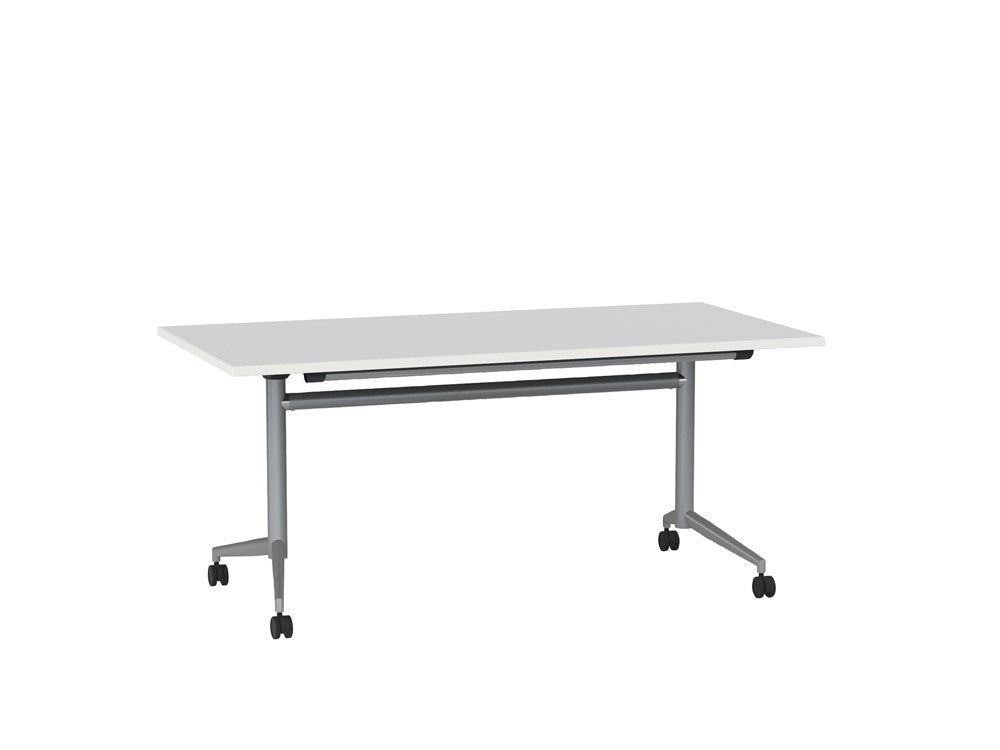 Team Flip Table 1600x800-Meeting Room Furniture-White-Silver-Commercial Traders - Office Furniture