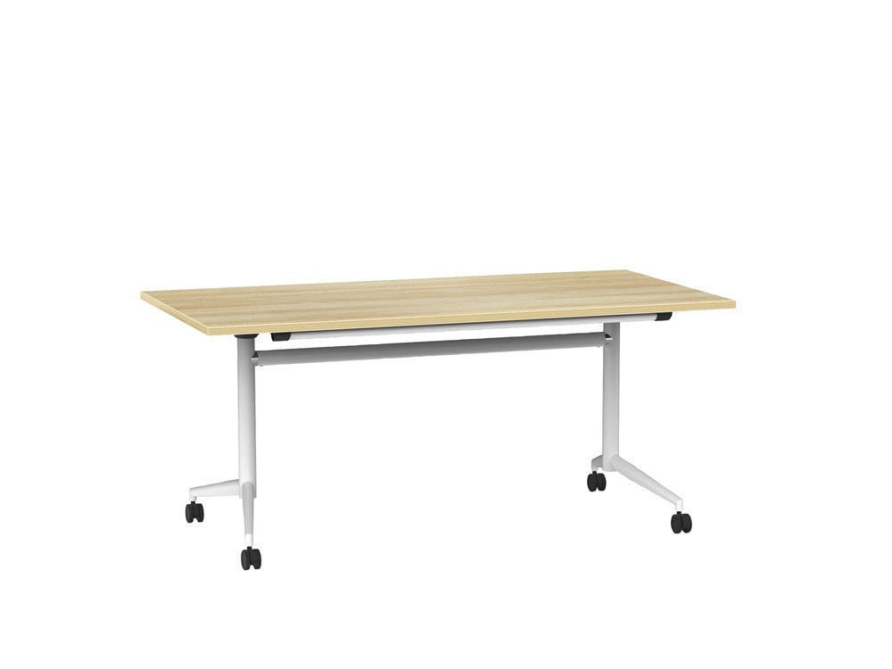 Team Flip Table 1600x800-Meeting Room Furniture-Atlantic Oak-White-Commercial Traders - Office Furniture