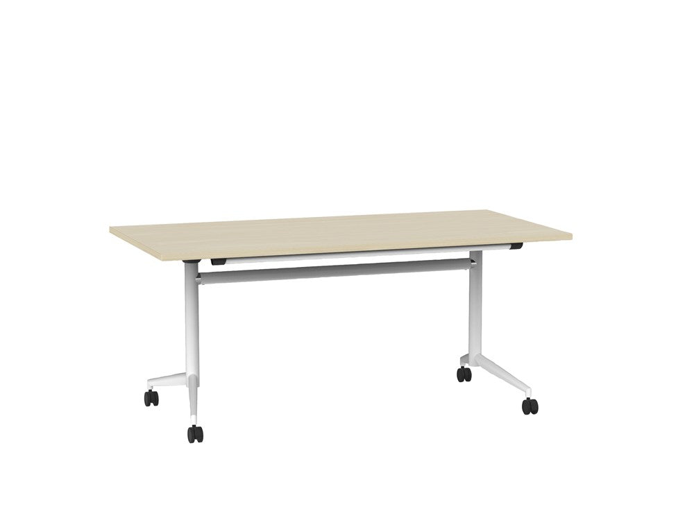 Team Flip Table 1600x800-Meeting Room Furniture-Nordic Maple-White-Commercial Traders - Office Furniture
