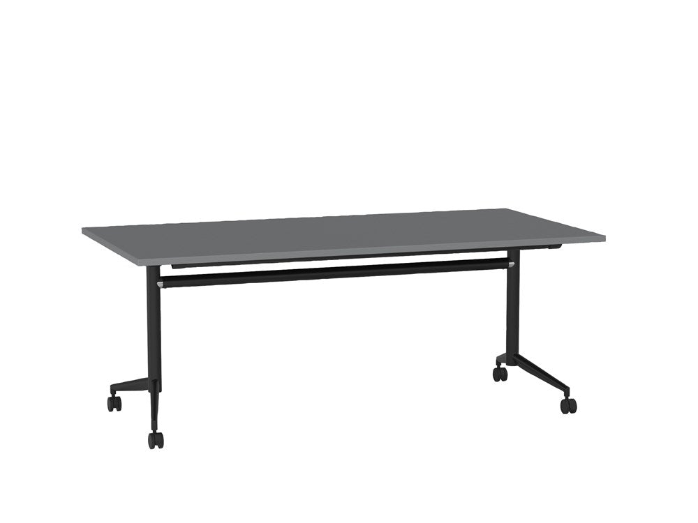 Team Flip Table 1800x900-Meeting Room Furniture-Silver-Black-Commercial Traders - Office Furniture