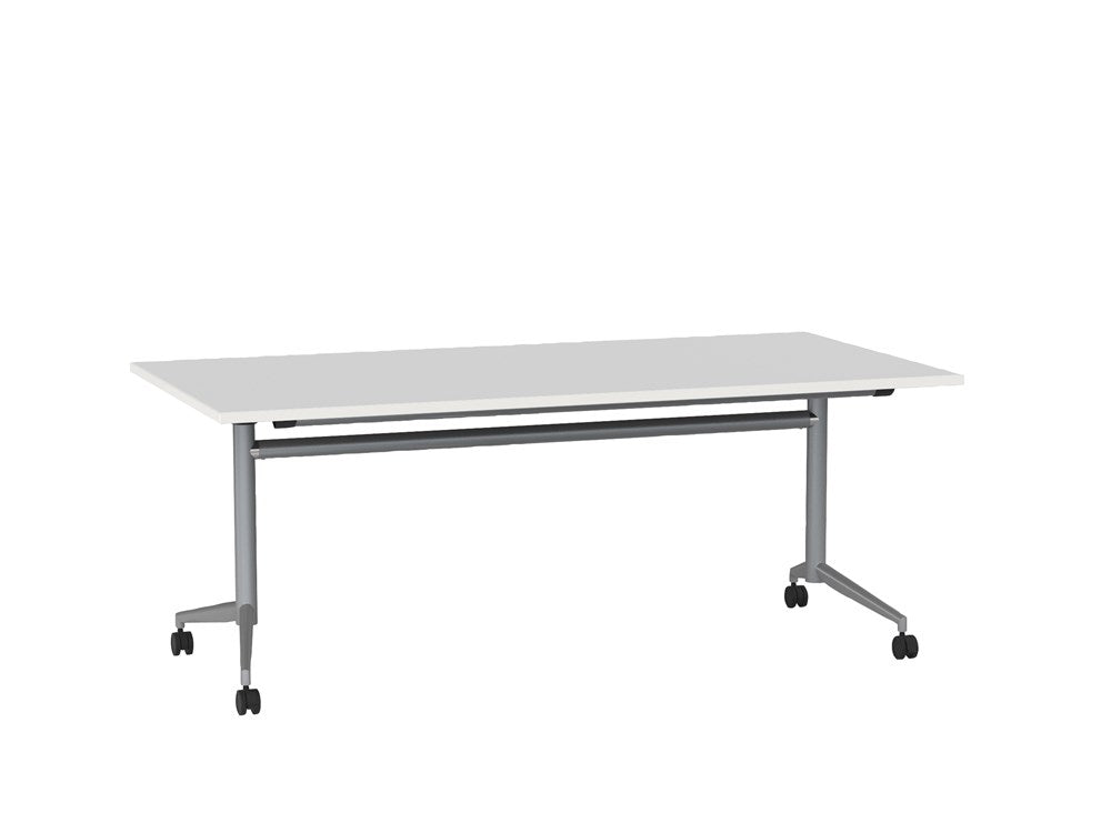 Team Flip Table 1800x900-Meeting Room Furniture-White-Silver-Commercial Traders - Office Furniture