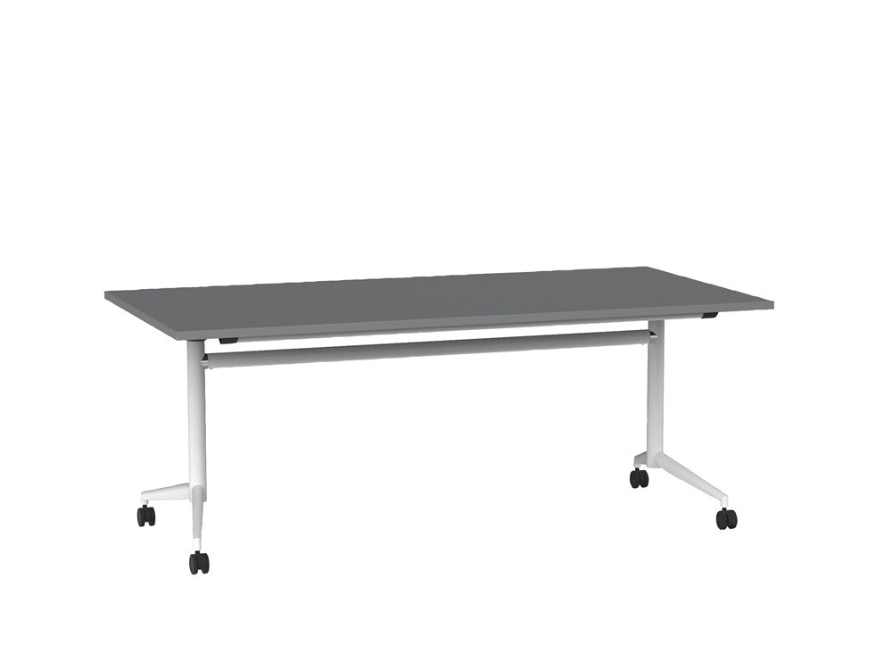 Team Flip Table 1800x900-Meeting Room Furniture-Silver-White-Commercial Traders - Office Furniture
