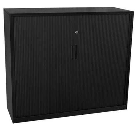 Proceed Tambour 4 Tier Unit (1200mm high) - Black-Office Storage-Yes Please-1200w Tambour-Commercial Traders - Office Furniture