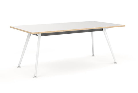 Euro Boardroom Table 2400 x 1200-Meeting Room Furniture-Classic Oak-White-North Island-Commercial Traders - Office Furniture