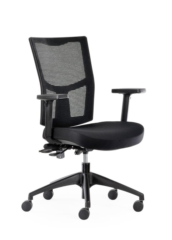 Urban Mesh Chair-Office Chairs-No Arms Thanks-Black Nylon Base-Flat Pack Please-Commercial Traders - Office Furniture
