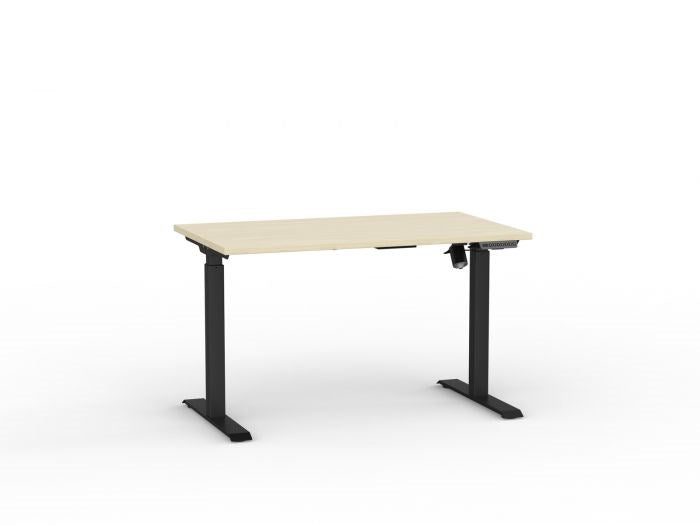 Agile Boost Electric Height Adjustable Desk 1200 Wide-Desking-Black-Nordic Maple-Commercial Traders - Office Furniture