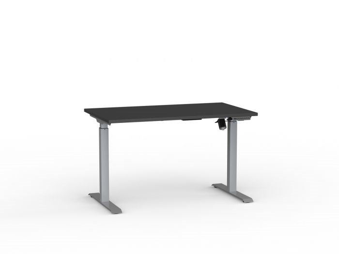 Agile Boost Electric Height Adjustable Desk 1200 Wide-Desking-Silver-Black-Commercial Traders - Office Furniture
