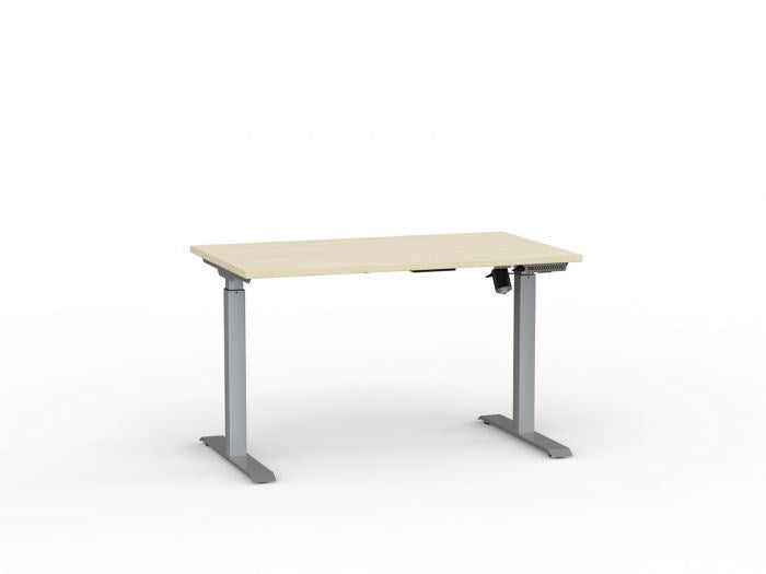 Agile Boost Electric Height Adjustable Desk 1200 Wide-Desking-Silver-Nordic Maple-Commercial Traders - Office Furniture