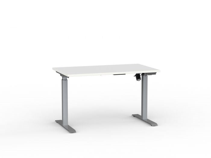 Agile Boost Electric Height Adjustable Desk 1200 Wide-Desking-Silver-White-Commercial Traders - Office Furniture
