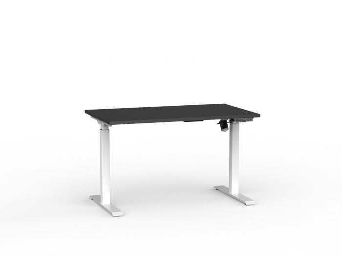 Agile Boost Electric Height Adjustable Desk 1200 Wide-Desking-White-Black-Commercial Traders - Office Furniture