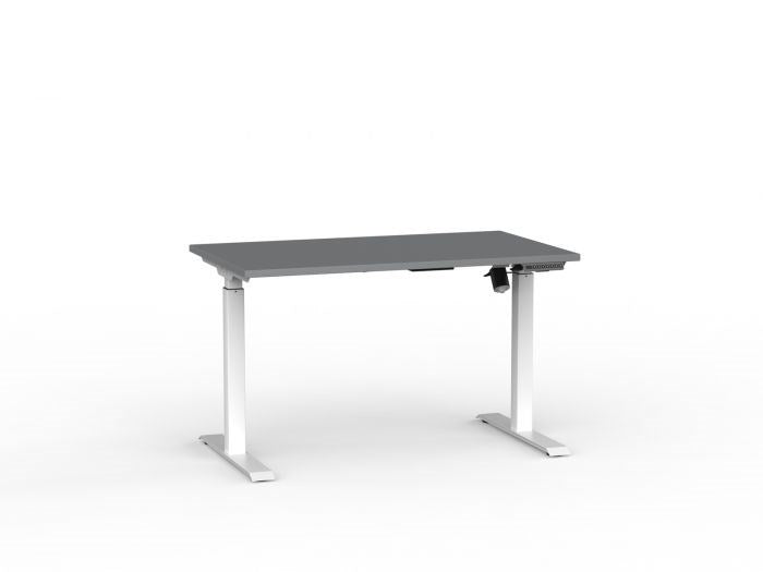 Agile Boost Electric Height Adjustable Desk 1200 Wide-Desking-White-Silver-Commercial Traders - Office Furniture