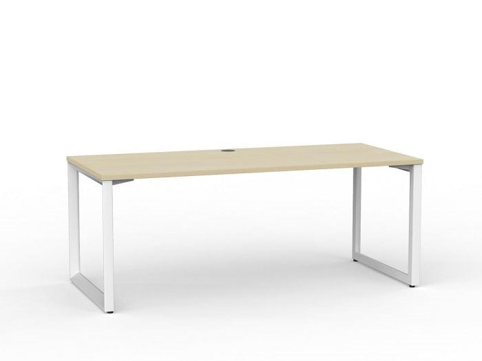 Anvil 1800 x 800 Desk-Desking-Nordic Maple Top/ White Legs-Commercial Traders - Office Furniture