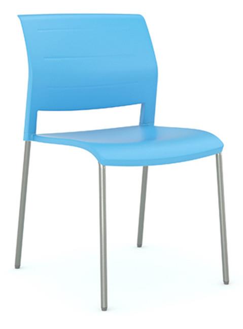 Mote Chair-Lunchroom Chairs-White-Skid Base - Silver-Commercial Traders - Office Furniture