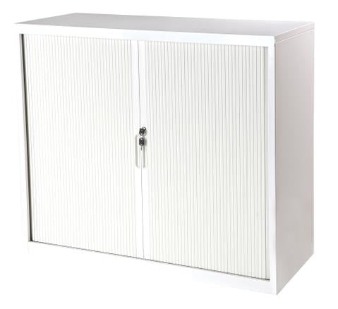 Proceed Tambour 4 Tier Unit (1200mm high) - White-Office Storage-No Planter Box Thanks!-900w Tambour-Commercial Traders - Office Furniture