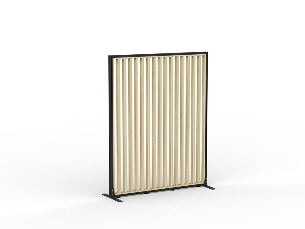 Studio Divide - 1500h x 1500w-Office Partitons-Black-Atlantic Oak-90 Degree-Commercial Traders - Office Furniture