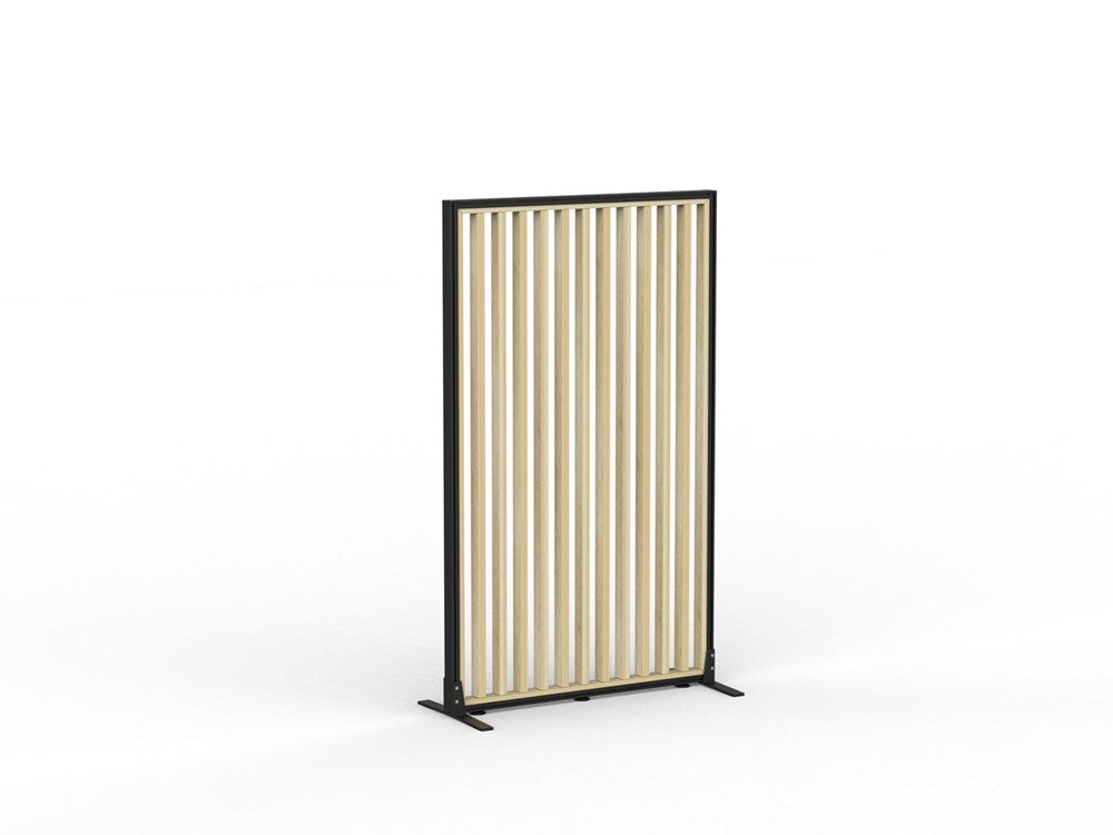 Studio Divide - 1500h x 1200w-Office Partitons-Black-Atlantic Oak-90 Degree-Commercial Traders - Office Furniture