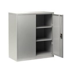 Firstline Cupboard 1016mm high, with 1 adj. shelf-Storage-Black-Commercial Traders - Office Furniture