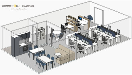 10 person office fitout 3d model