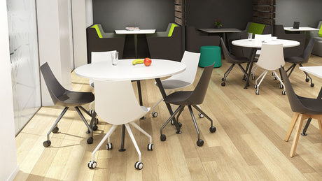 Euro round lunchroom table with luna chairs